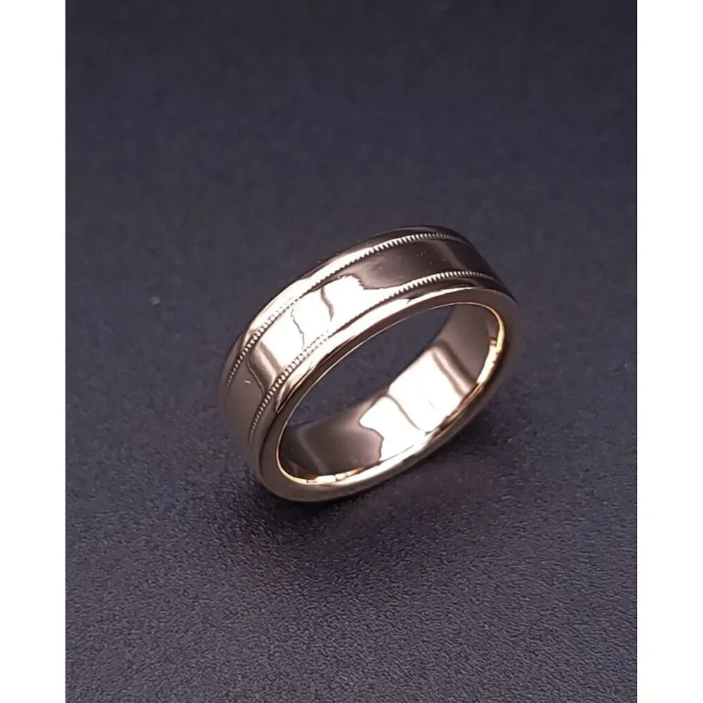 Tiffany & Co 18kt Rose Gold Together Double Milgrain 6mm Wedding Band Size 6.5 - Picture 15 of 15